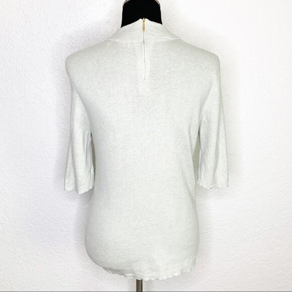 Tory Burch light green mock turtleneck short sleeve sweater size XL - Picture 2 of 14